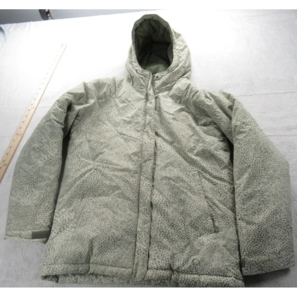 Columbia Horizon Ride Jacket Girls Large 14/16 Green Printed Insulated Hooded